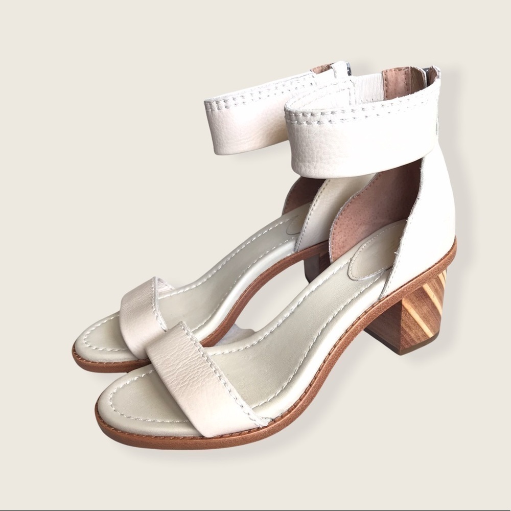 Frye Classic Cream Brielle Zip Block Ankle Heels - Picture 15 of 16